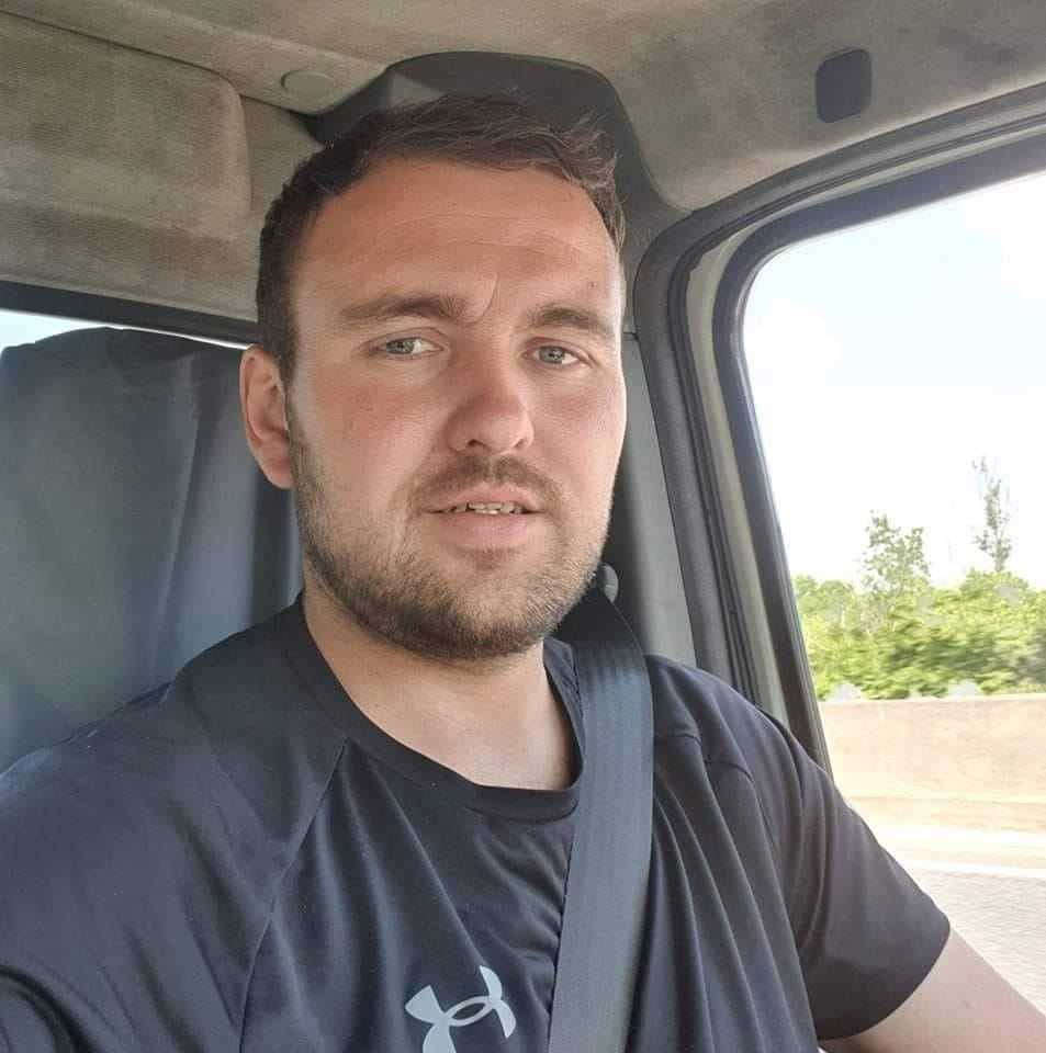 Royce Mallett, 30, sitting in a work van just moments before he was killed