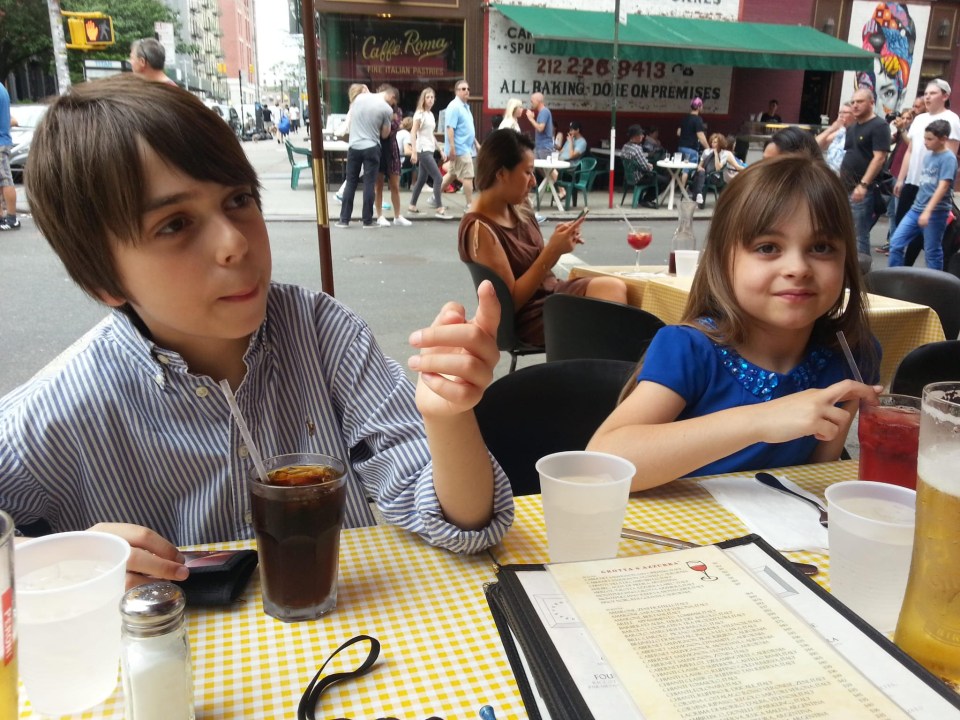 Xander and Saffie at Grotta Azzurra in New York on a visit a year before she died