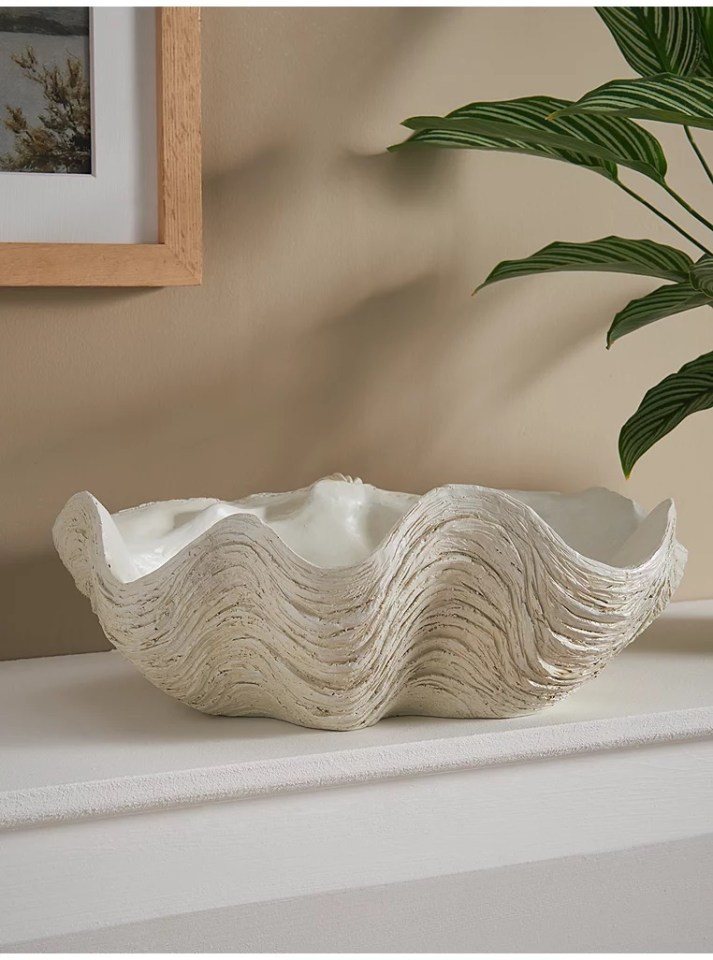 Get a similar coastal vibe with Asda’s white shell bowl for £14