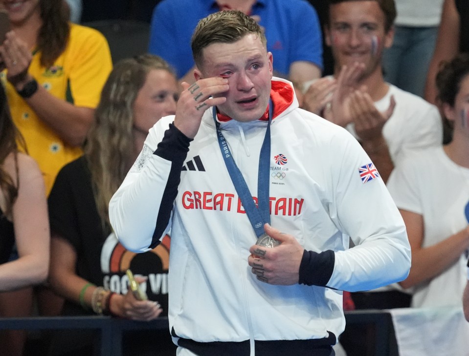 Peaty was in tears while receiving his medal too