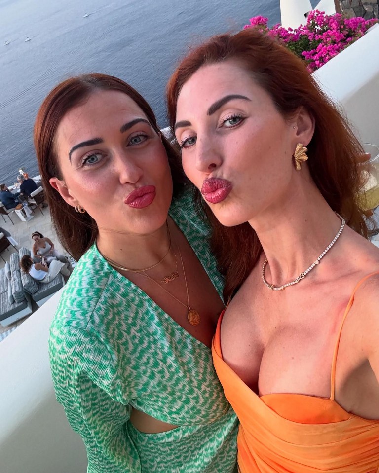 Charlotte in Santorini with her sister