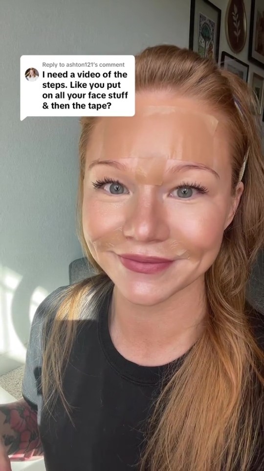 She uses silicone scar tape on her face