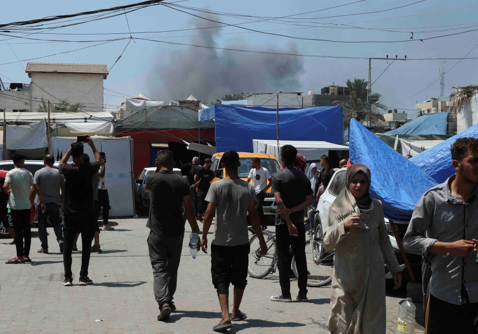 Smoke was seen rising over central Gaza after the blast