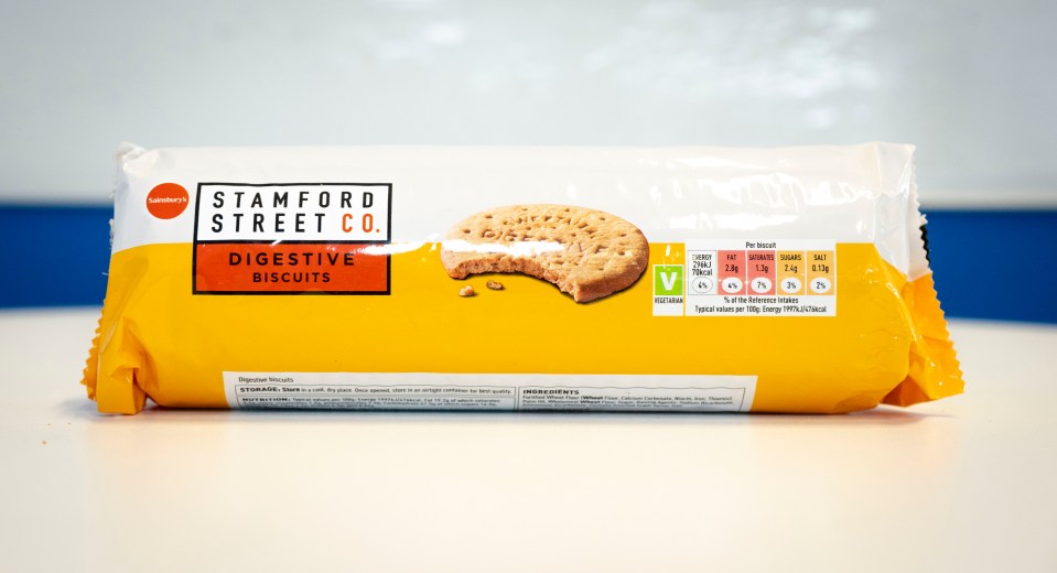 Sainsbury's digestives come from the retailer's new budget Stamford Street range