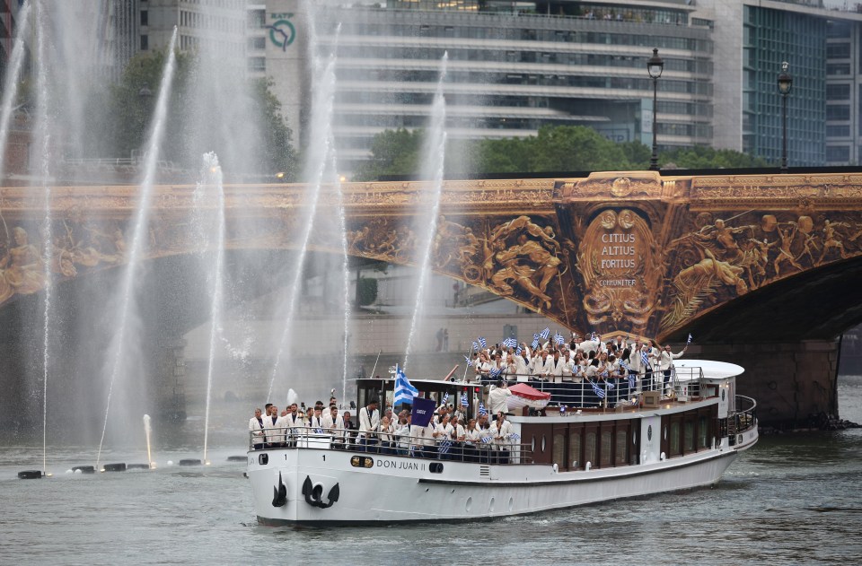 Athletes waved to fans as they took to 85 boats