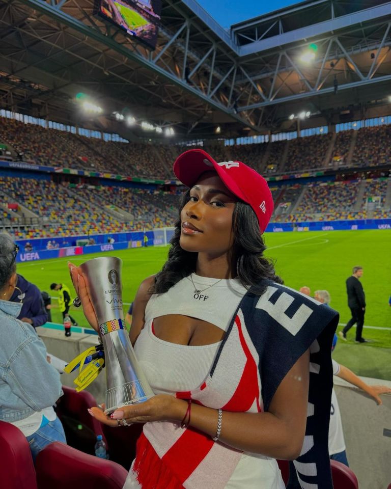 Tolami posed with the winger's Player of the Match trophy