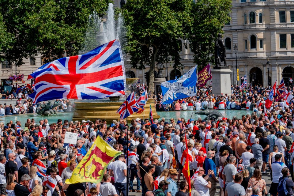 Demonstrators at the 'Unite the Kingdom' demonstration this weekend