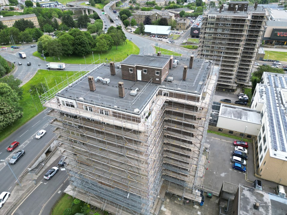 Scaffolding has been up for over four years which spoils their views and lives say residents