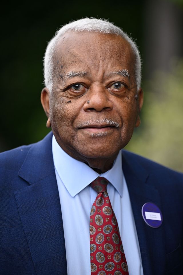 Journalist and broadcaster Trevor McDonald looked smart as he turned up to the courts