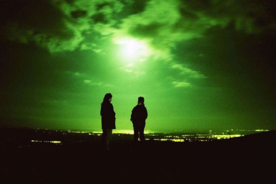 UFO spotters looking out over the Forth Valley in central Scotland where unexplained sightings are said to be frequent