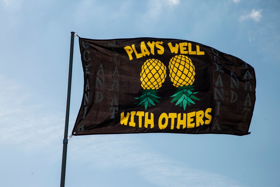 Pineapples, the international symbol for swinging, are a common sight