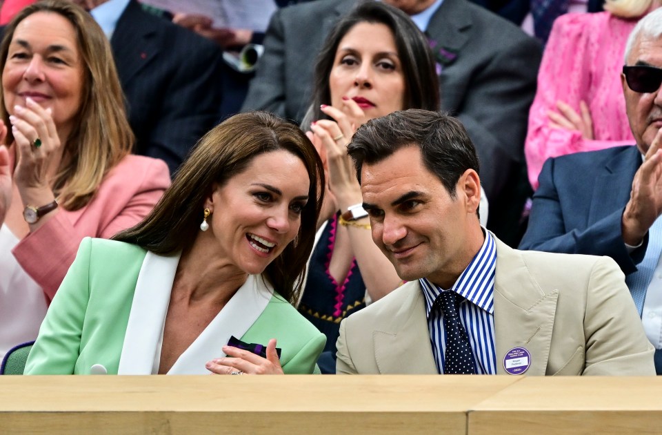 Avid tennis fan Kate rarely misses Wimbledon each year, and is close friends with Roger Federer and his family