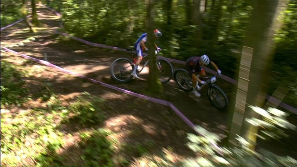 The finish to the mountain-bike race entranced viewers