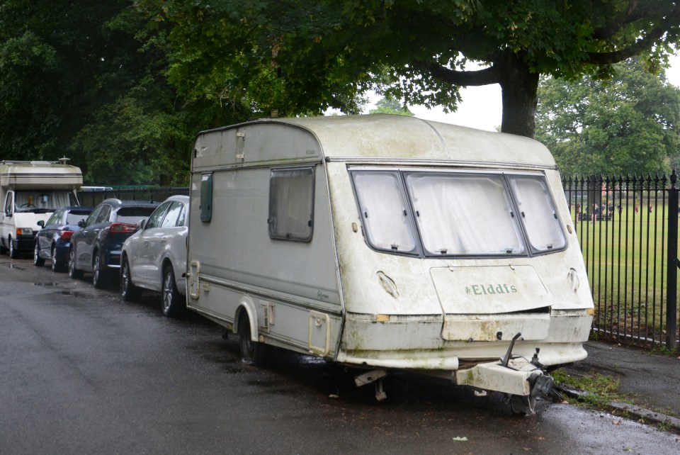 Around four caravans were spotted outside the exclusive Highgate School