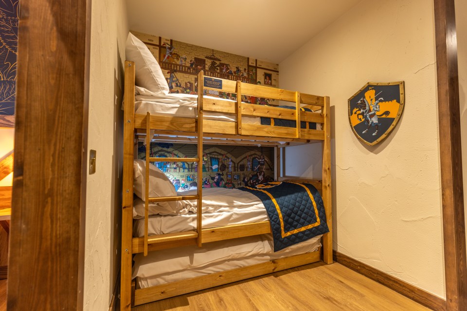 The 60 rooms are themed, with bunk beds and king size beds decked in historical decor