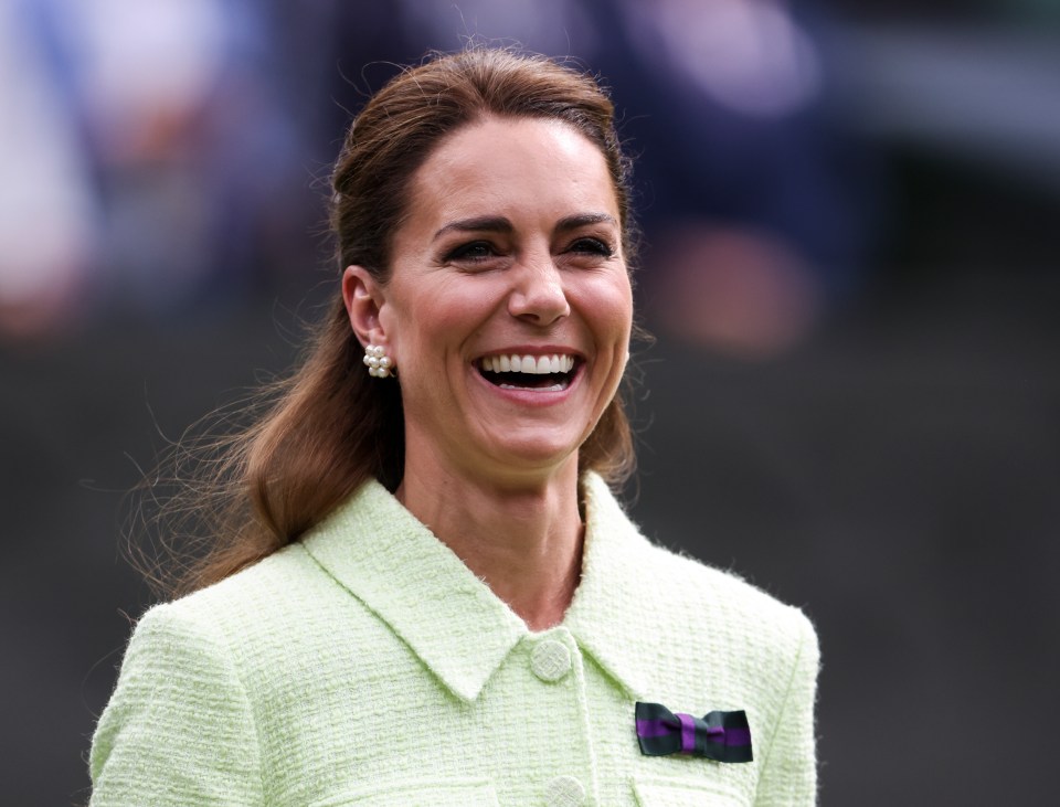 Kate was all smiles for the ladies' final at Wimbledon last year