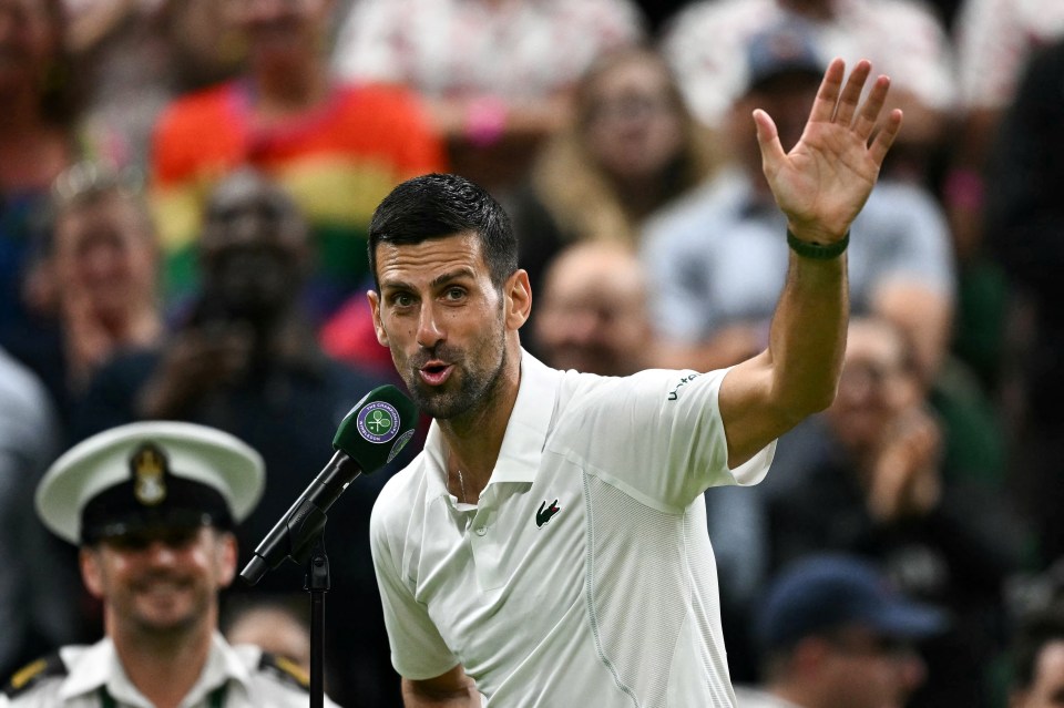 Novak Djokovic took a pop at the Centre Court crowd on Monday night