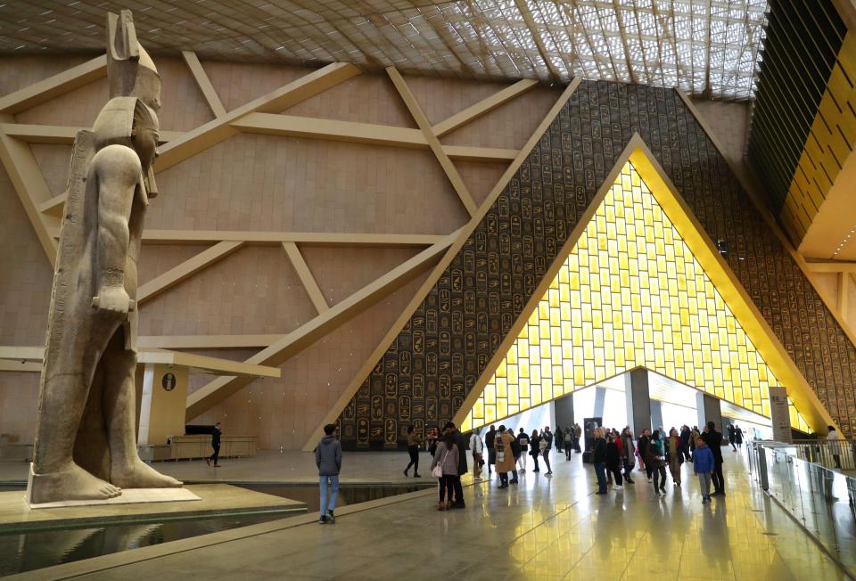 The main hall of the Grand Egyptian Museum was opened for limited tours last year