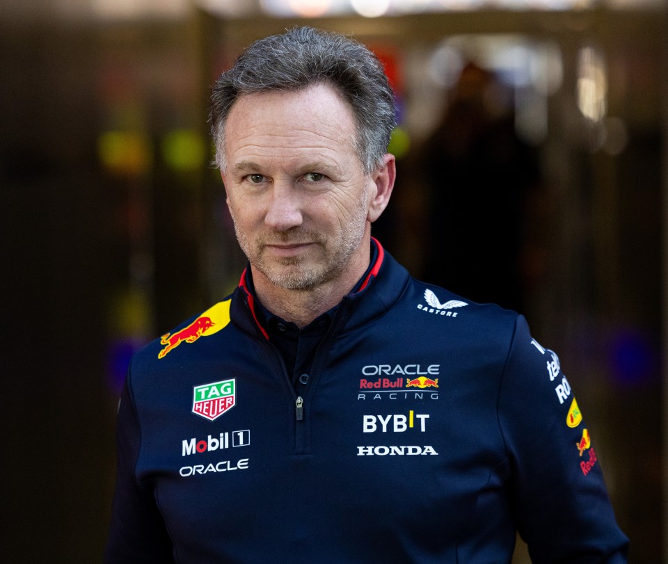 a man wearing a red bull racing jacket