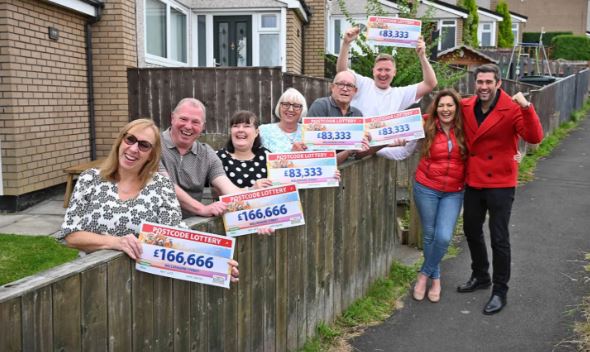 The winners shared the £1million prize with eight other neighbours in the NE9 6PZ post code