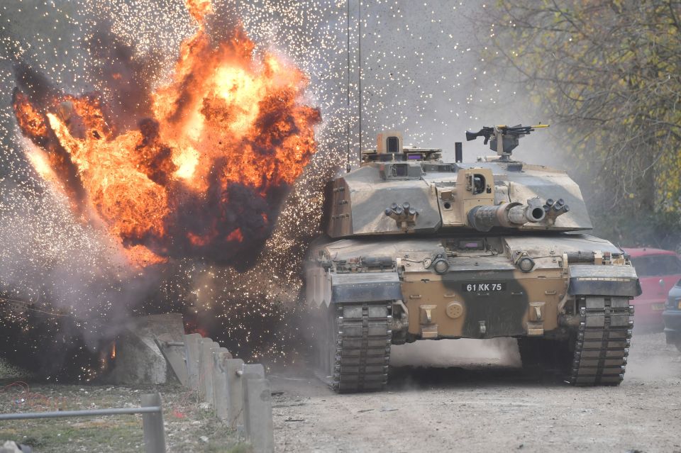 A Challenger 2 tank on an exercise in 2018