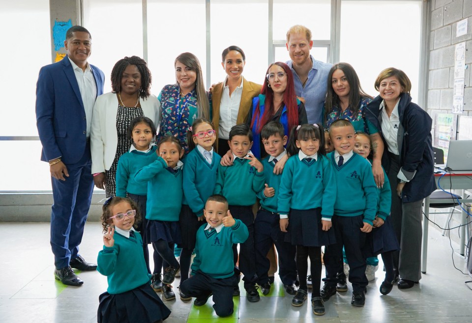 The Sussexes visited a school in the town of Santa Fe