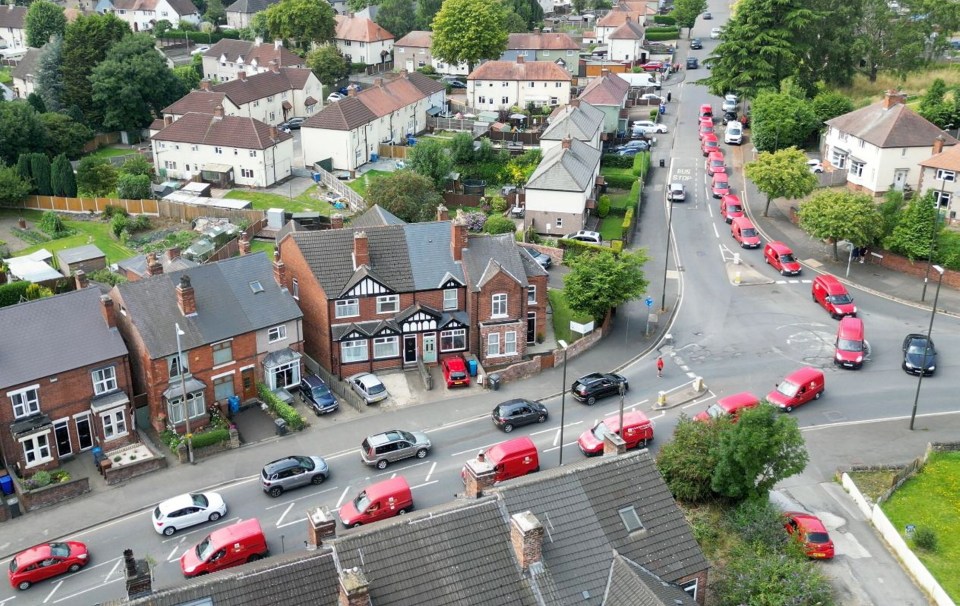 A beloved postman who worked for Royal Mail for 24 years before his death was given a fitting send off as a fleet of 26 red vans joined his funeral