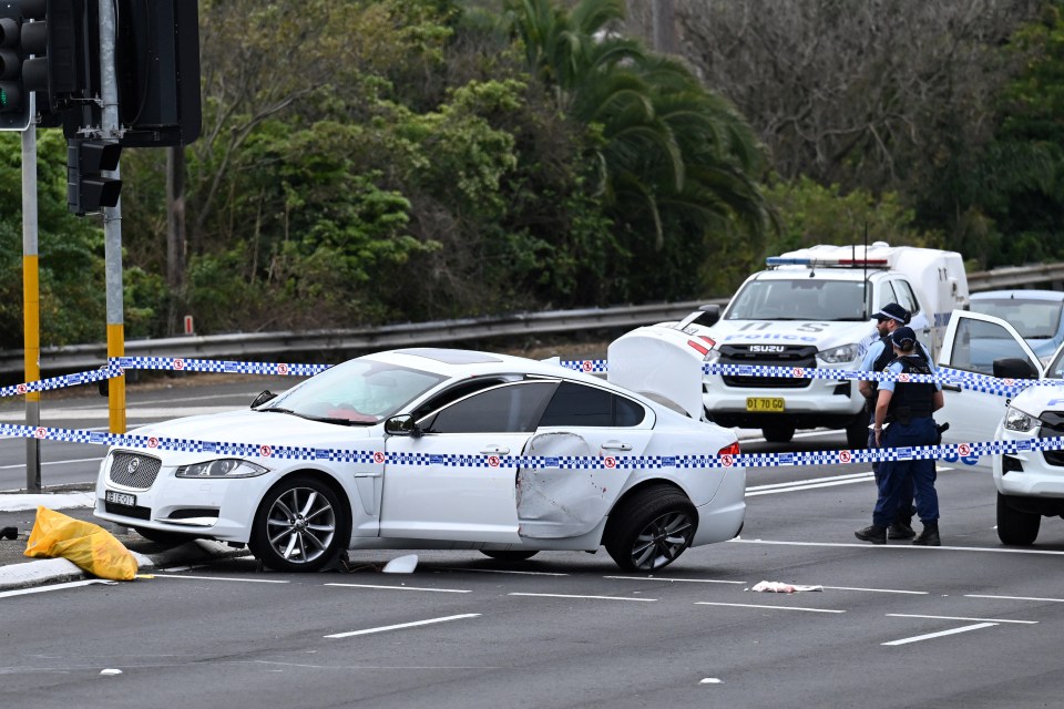 Police were called to the scene at about 9 am local time following a stabbing and crash