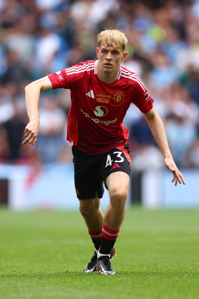 a soccer player wearing a red shirt that says manchester united on it