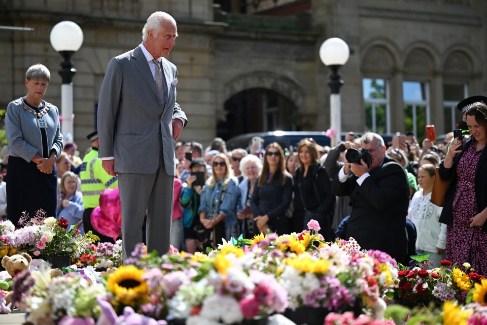 The monarch previously met survivors of the mass stabbing