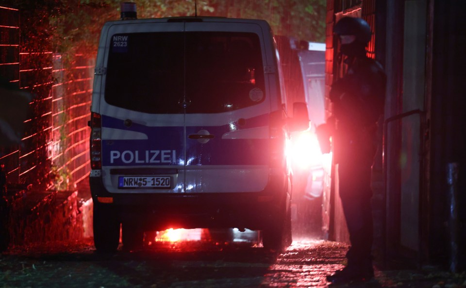 a polizei van with nrw45 1520 on the back