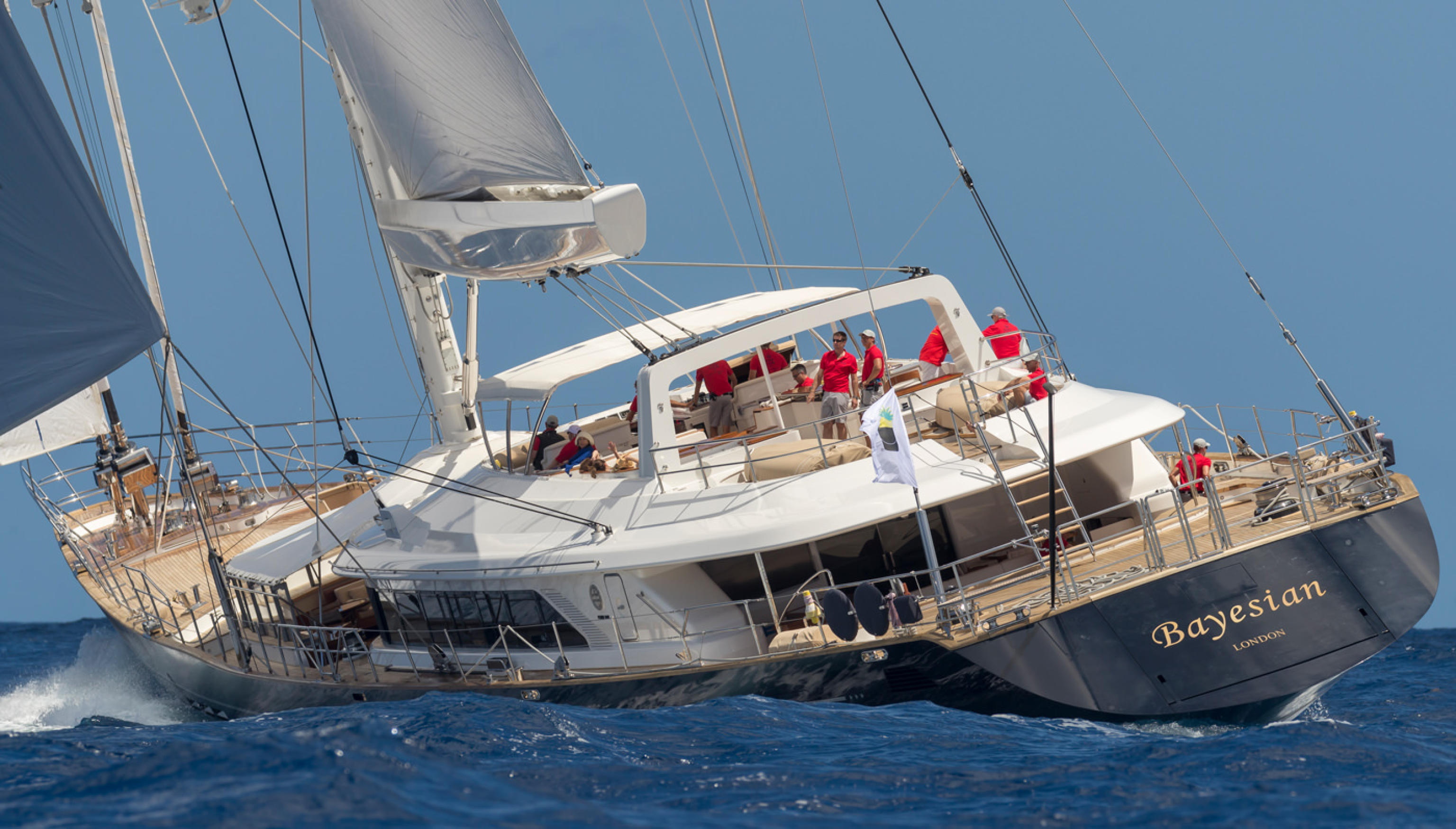 The 184ft superyacht pictured in Sicily before it sank