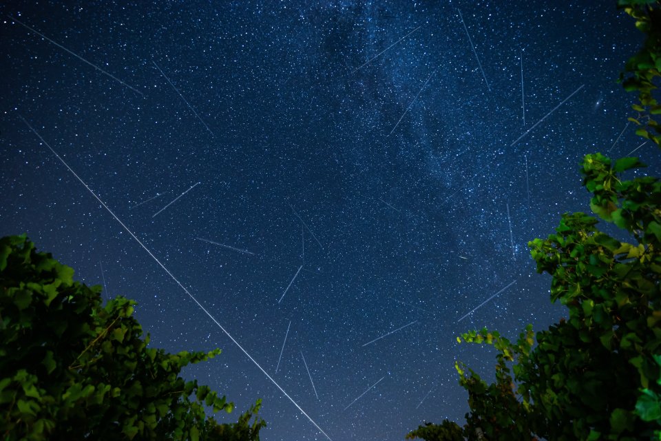 A long exposure photo taken on August 11 last year shows the Perseid meteor shower over Osijek, Croatia