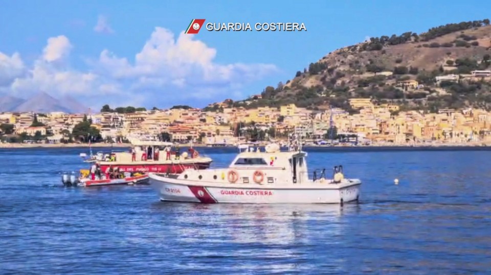 The Italian Coast Guard patrolling the water looking for survivors