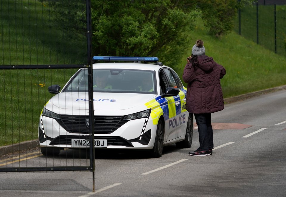 A police car at the school on the day of the attack