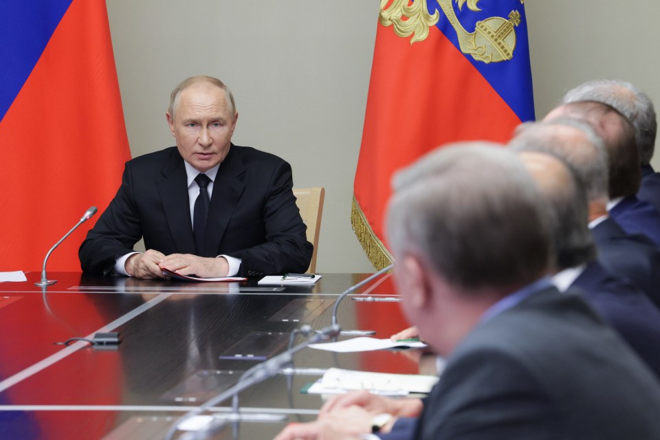 Russian tyrant Vladimir Putin holds a crunch meeting with his Security Council in Moscow on Friday