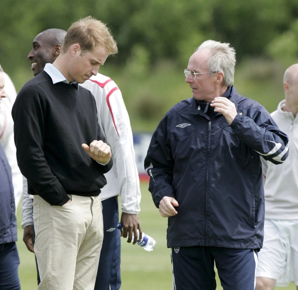 Prince William called Eriksson a 'true gentleman of the game'