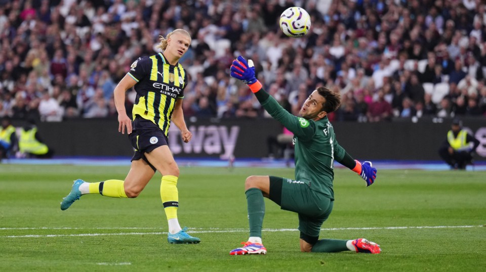 Haaland clipped his third over Lukasz Fabianski to claim back-to-back hat-tricks