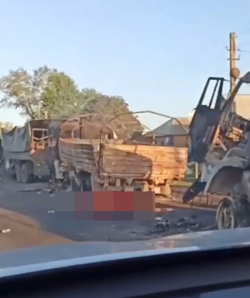 Up to 400 Russian soldiers have been reportedly killed in a HIMARS missile strike in Kursk with bodies laid on the road