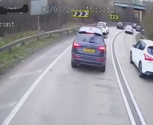 This Audi came off badly after braking sharply in front of a truck