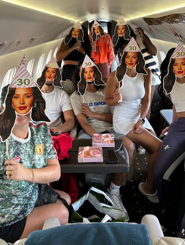 The Love Island host's pals wore Maya masks