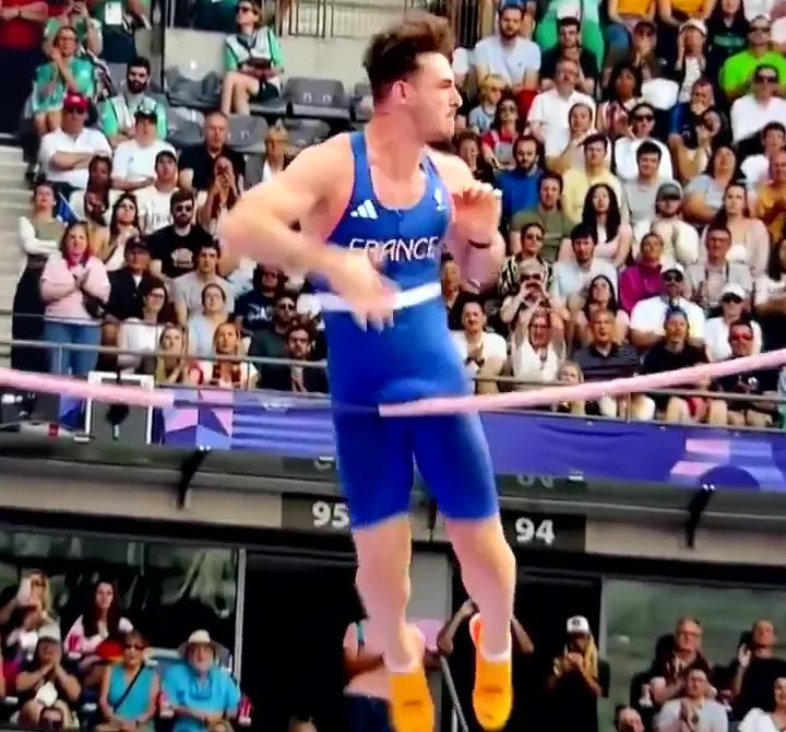 He clipped the bar with his bulge as he failed to clear 5.70 metres