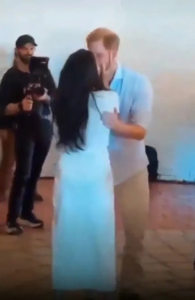 Meghan and Harry shared a passionate kiss during a salsa session in Cali