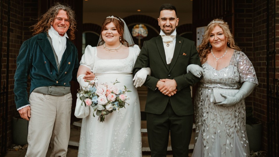 Abby and Tiago held their wedding in honour of the Netflix show after she was told she was a lookalike for one of the stars