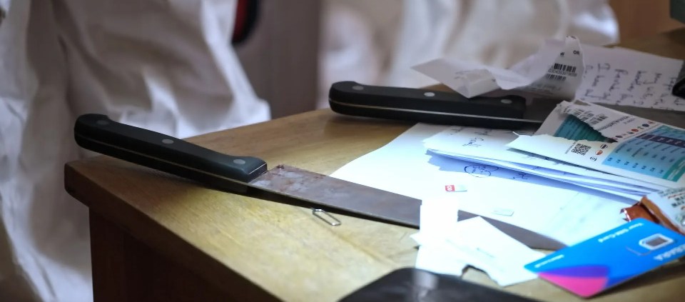 The bloody knife was found in Ghandi’s flat