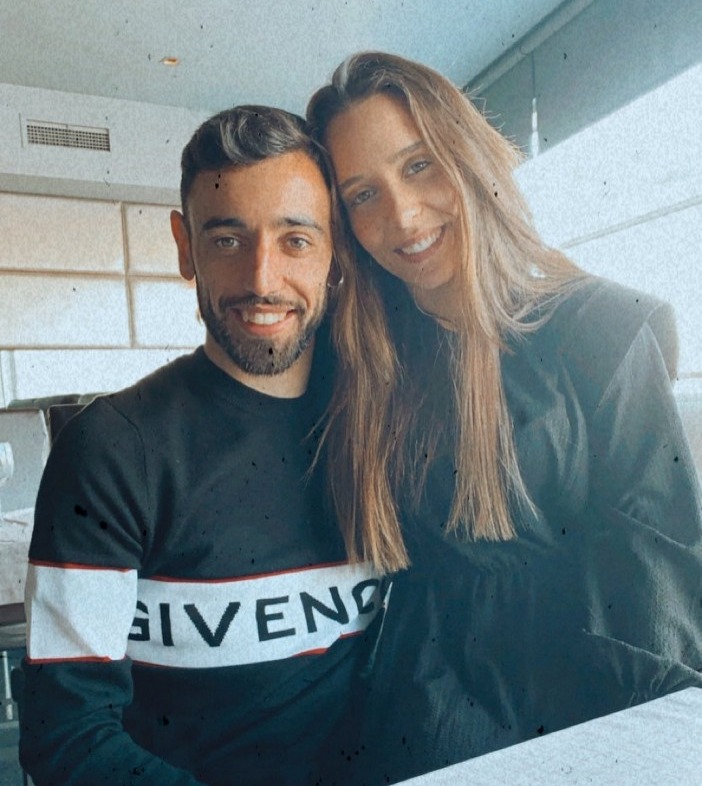 Manchester United star Bruno Fernandes with his partner Ana Pinho