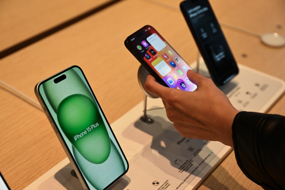 The iPhone 15 in the Apple store in Palo Alto, California, United States on September 22, 2023