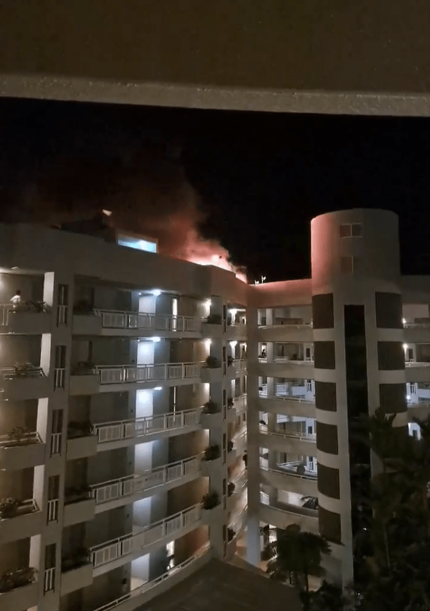 Video caught the blaze from the crash on the roof