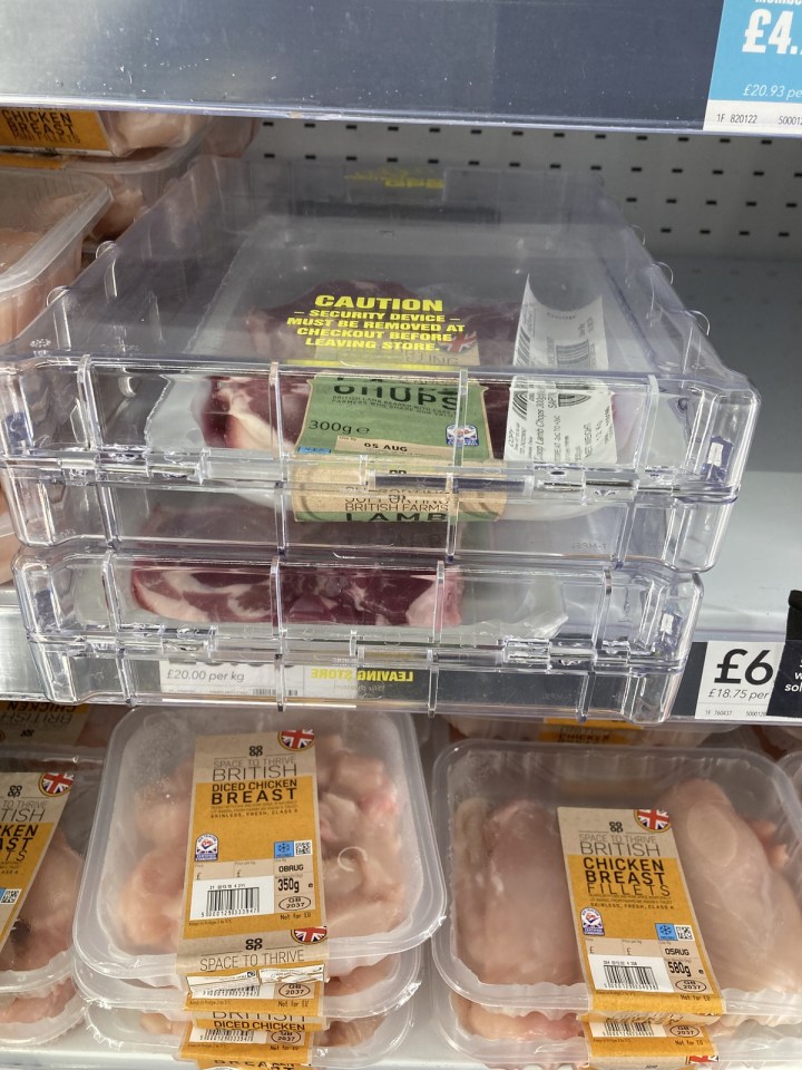 Lamb chops boxed up in GPS-tracked containers at the Co-op