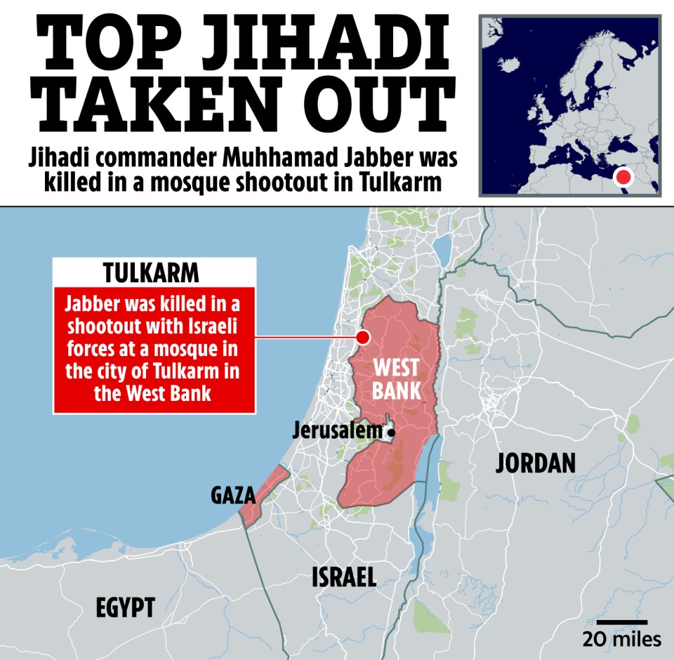 a map showing the location of top jihadi taken out